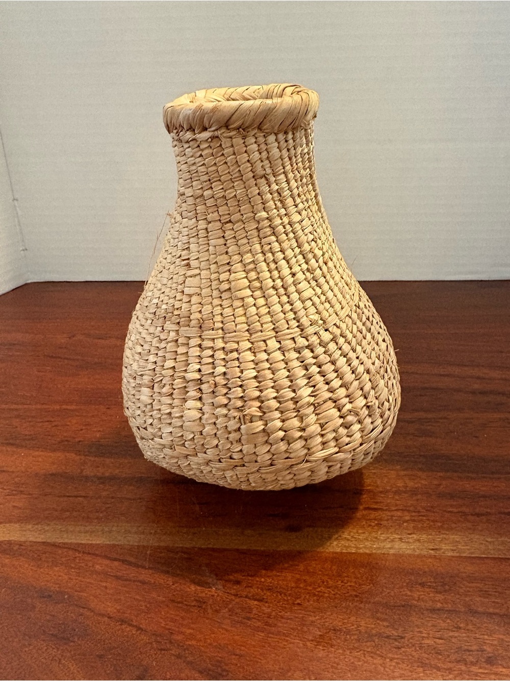 Small African Basket Woven Jug Tonga 7 Inches Tall
